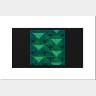 sierpinski triangles - jade Posters and Art
